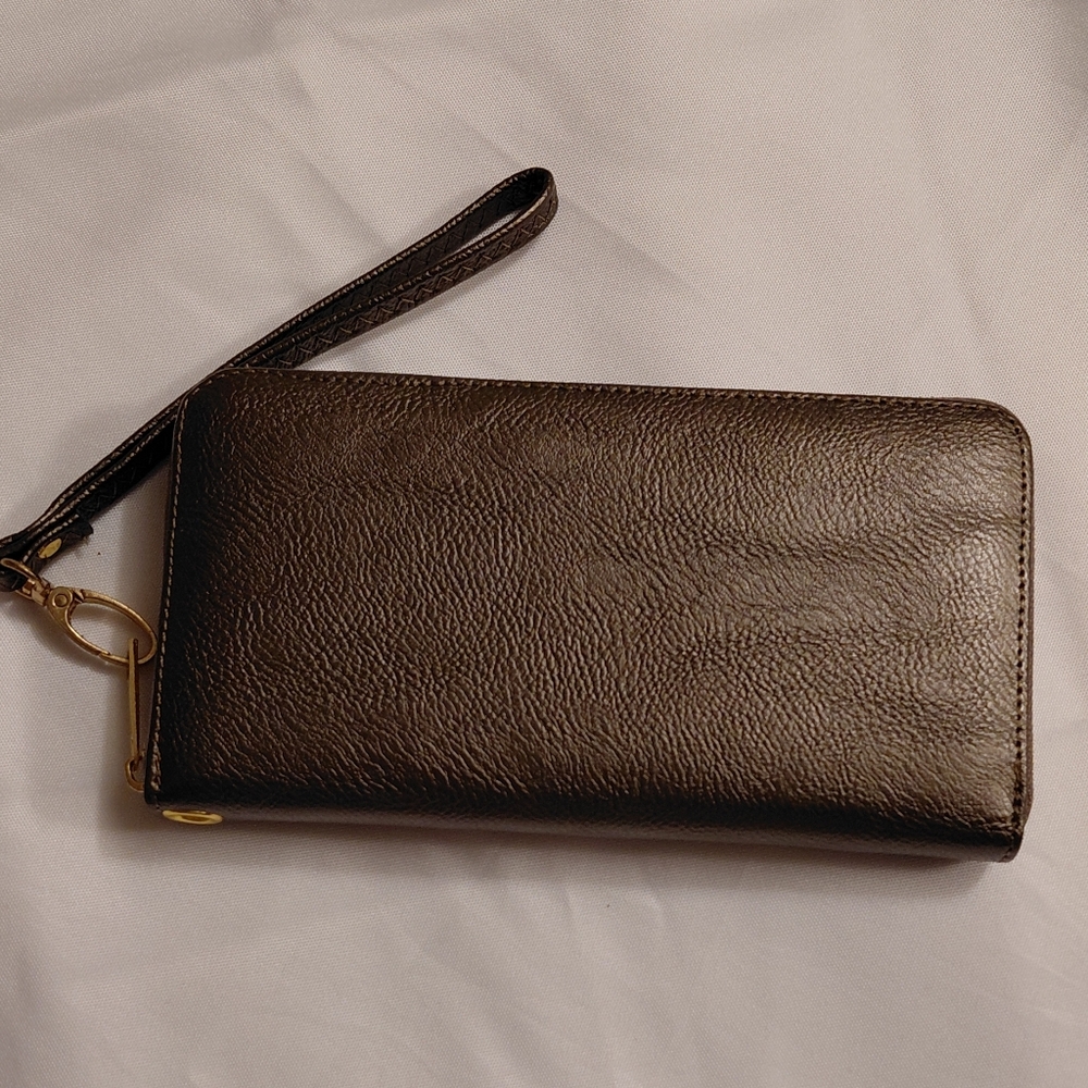 Zip Around Clutch Wallet with a detachable wristlet